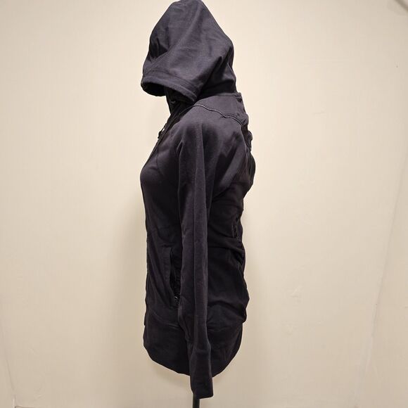 Athleta Rishi Yoga Fitted Jacket Full Zip Womens Small Black Athleisure Workout - Picture 7 of 12